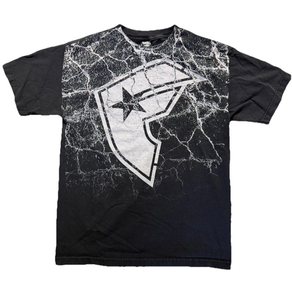Famous Stars and Straps T Shirt M Black Cracked Logo Graphic Vintage Y2K Skate